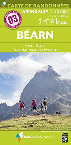 Pyrénées carte 3 Béarn - Aspe, Ossau, Parc National des Pyrénées 1 : 50 000: Carte de Randonnées