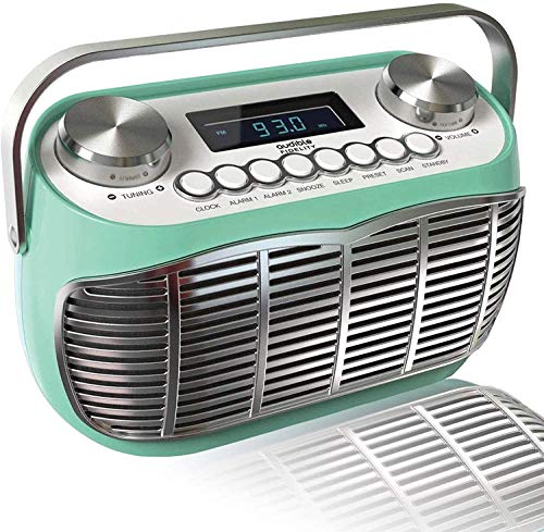 Radio Vintage FM con Despertador, Pantalla LCD, Transistor Radio Retro de Sobremesa