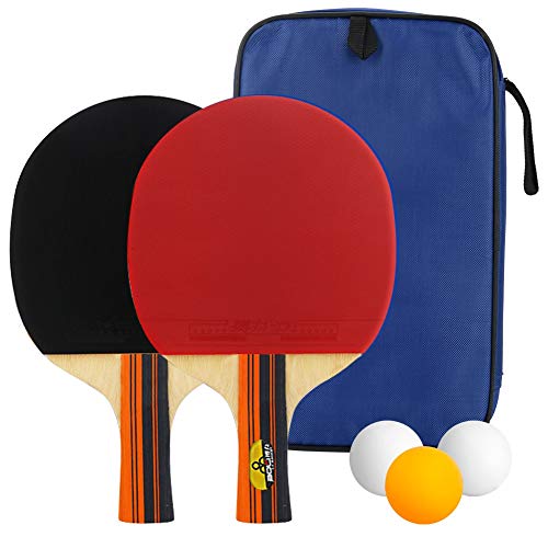 Raquetas de Tenis de Mesa, Profesionales 2 Raquetas y 3 Pelotas de Ping Pong Alta Velocidad Juego de Tenis de Mesa para el Juego de Interior al Aire Libre