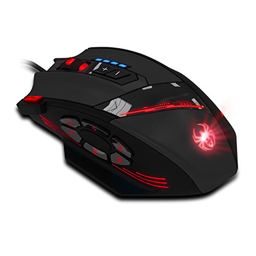 Ratón Gaming, Dland 12 Botones programables LED USB óptico profesional de alta precisión Ratones con cable ratón para juegos, 4000 DPI,(Hasta 8000DPI por el Software ) Peso Sintonía Set Ratón Gaming, Dland 12 Botones programables LED USB óptico profesional de alta precisión Ratones con cable ratón para juegos, 4000 DPI,(Hasta 8000DPI por el Software ) Peso Sintonía Set