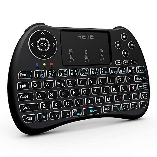Reiie H9Plus Mini Touchpad Teclado Inalámbrico retroiluminado ,Color Negro QWERTY(tiene Ñ) (H9+) Reiie H9Plus Mini Touchpad Teclado Inalámbrico retroiluminado ,Color Negro QWERTY(tiene Ñ) (H9+)
