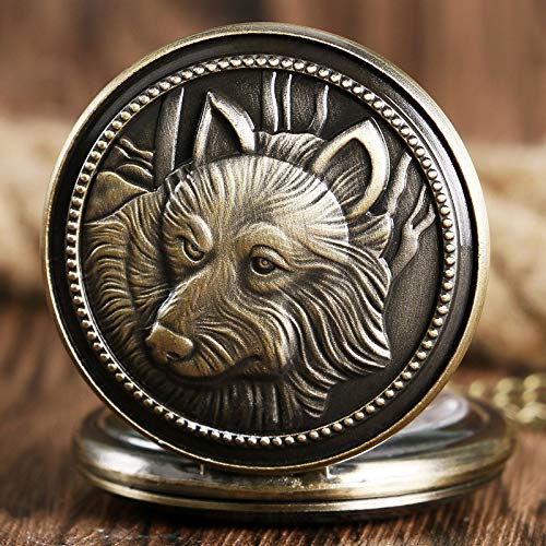 Reloj De Bolsillo De Cadena Vintage,Bronce Fresco Estilo Antiguo Perro Lobo Colgante Collar Cadena Hombres Mujeres Regalo Reloj De Bolsillo De Cadena Vintage,Bronce Fresco Estilo Antiguo Perro Lobo Colgante Collar Cadena Hombres Mujeres Regalo