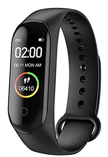 Reloj Inteligente Reloj Inteligente Mi Band M4 Pulsómetro Fitness Tracker Podómetro Calorías Consumo de Sueño Impermeable IP67 iOS Android SMS Facebook Whats App, Color Negro