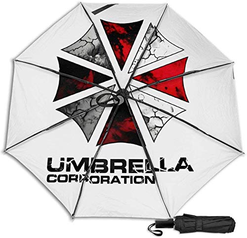 Resident Evil Umbrella Corporation Paraguas manual de tres pliegues (pegamento negro)