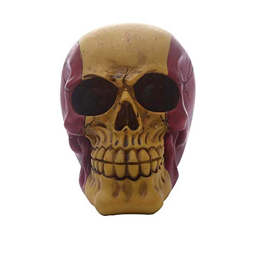 Resina Cráneo Humano Modelo Decoración de Halloween Personalidad Horror Réplica Esqueleto Realista Adorno Regalos Tamaño Natural Moda (Color: A)