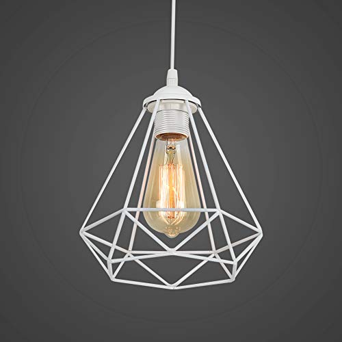Retro Lámpara Colgante Vintage iluminación de Techo Iluminación E27 Capacidad AC220-240 V para comedor,Dormitorio,Café,Blanco Retro Lámpara Colgante Vintage iluminación de Techo Iluminación E27 Capacidad AC220-240 V para comedor,Dormitorio,Café,Blanco