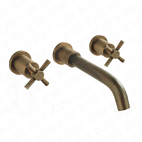 Retro Vintage clásico2017 Fauceting Deluxe twin Cruz maneja Latón Antiguo grifo del baño de Pared estilo antiguo grifo mezclador de Cuenca Retro Vintage clásico2017 Fauceting Deluxe twin Cruz maneja Latón Antiguo grifo del baño de Pared estilo antiguo grifo mezclador de Cuenca