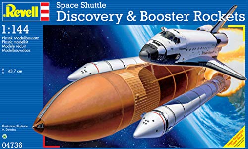 Revell- Discovery + Booster Rockets Maqueta Transbordador Espacial, Color Multicolor (Wolf Grey/Pure Platinum/White 010), 38.5 EU (RMG/4736)