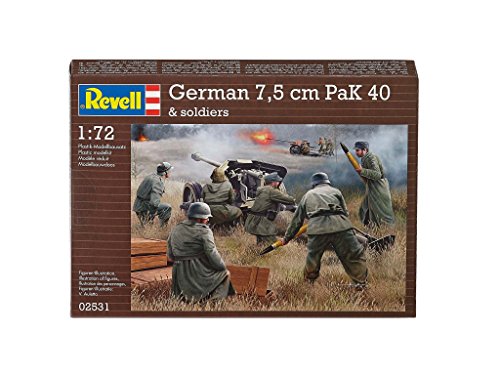 Revell- German 7,5 cm Pak 40 & Soldiers Juego de Estrategia, 10+ Años, Multicolor (RG2531)