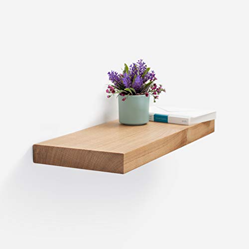 Rikmani Estante de Pared de Roble Macizo - Estante Hecho a Mano Estante Estante de Madera Tablero de Pared 90 cm x 20 cm x 4 cm Rikmani Estante de Pared de Roble Macizo - Estante Hecho a Mano Estante Estante de Madera Tablero de Pared 90 cm x 20 cm x 4 cm