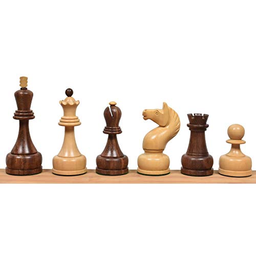 RoyalChessMall Juego de Piezas de ajedrez Tal de Campeonato soviético de 1960, Palo de Rosa Dorado, Rey de 4 "