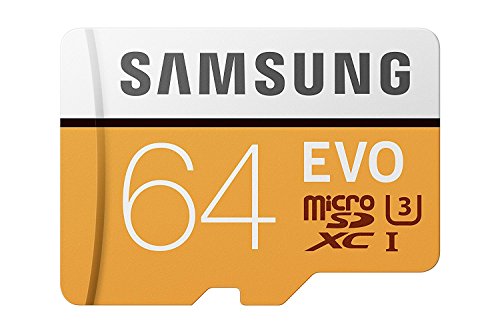 Samsung MicroSDXC EVO - Tarjeta de Memoria (MicroSDXC EVO, 64 GB, MicroSDXC, Clase 10, 100 MB/s, UHS-I, IPX7), Naranja/Blanco