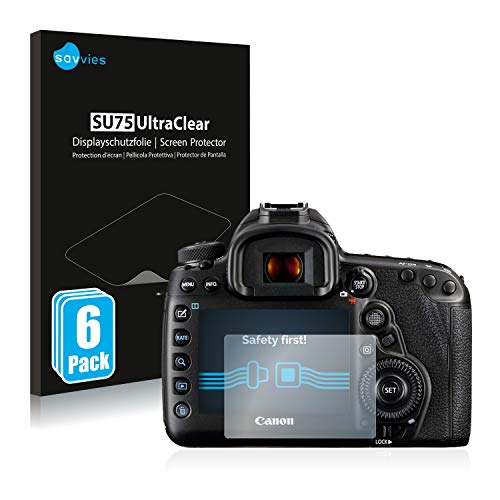 savvies Protector Pantalla Compatible con Canon EOS 5D Mark IV (6 Unidades) Pelicula Ultra Transparente savvies Protector Pantalla Compatible con Canon EOS 5D Mark IV (6 Unidades) Pelicula Ultra Transparente