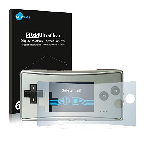 savvies Protector Pantalla Compatible con Nintendo Gameboy Micro (6 Unidades) Pelicula Ultra Transparente