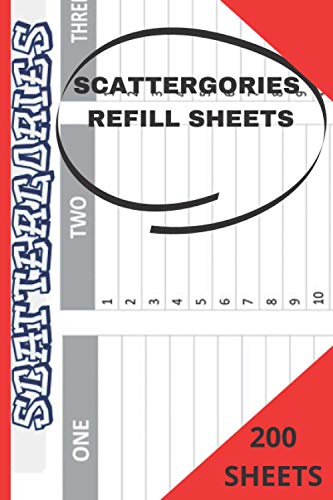 Scattergories Refill Sheets: 200 Paper Sheets Scattergories in Handy Size 6x9 inch