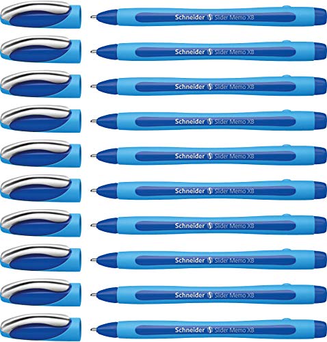 Schneider Slider Memo XB 150203 - Bolígrafo de punta redonda (10 unidades), color azul Schneider Slider Memo XB 150203 - Bolígrafo de punta redonda (10 unidades), color azul