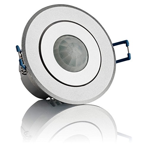 SEBSON® Detector de Movimiento Empotrable, Interior, LED Adecuado, Montaje en Techo, programable, Sensor de Infrarrojos, Alcance 6m / 360°, orientable