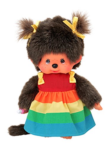 Sekiguchi 220977 Monchhichi Arco Iris Chica con Vestido, Aprox. 20 cm, Multicolor Sekiguchi 220977 Monchhichi Arco Iris Chica con Vestido, Aprox. 20 cm, Multicolor
