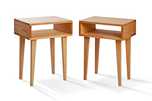 SERMAHOME- 2 Mesitas de Noche Estilo Nórdico + Hueco. Madera de Pino. Color Haya. Medidas Unidad: 45 cm Ancho x 60 cm Alto x 34 cm Fondo. SERMAHOME- 2 Mesitas de Noche Estilo Nórdico + Hueco. Madera de Pino. Color Haya. Medidas Unidad: 45 cm Ancho x 60 cm Alto x 34 cm Fondo.