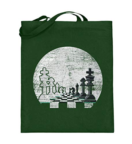 Shirtee - Juego de figuras de ajedrez (con asas largas), diseño de luna, color Verde, talla 38cm-42cm