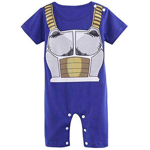 Sibaway - Pelele para bebé Super Héro DBZ| Body Pijama para niño | Disfraz de bola de dragón | Disfraz original y rígido | 100% algodón azul 12-18 meses
