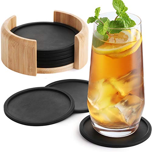 Sidorenko Posavasos de Silicona Redondos Para Vasos - Juego De 8 Incluye Caja I Posavasos De Diseño En Gris Oscuro Para Bebidas, Vasos, Bar, Vidrio I Posavasos De Mesa Premium Sidorenko Posavasos de Silicona Redondos Para Vasos - Juego De 8 Incluye Caja I Posavasos De Diseño En Gris Oscuro Para Bebidas, Vasos, Bar, Vidrio I Posavasos De Mesa Premium