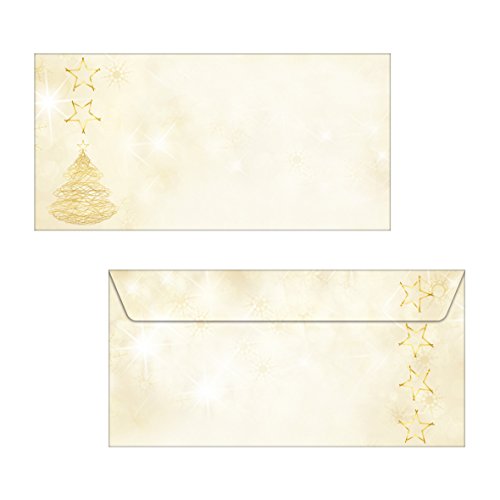 SIGEL DU083 Sobres para cartas, diseño navideño "Graceful Christmas", DL (110 x 220 mm), 50 unidades