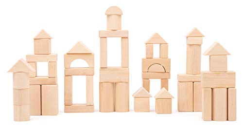 Small Foot Company-11396 Ladrillos Natural, de Madera, Certificado FSC 100%, 50 Piezas, Kit de Juego de construcción Robusta Juguetes, Multicolor (11396) Small Foot Company-11396 Ladrillos Natural, de Madera, Certificado FSC 100%, 50 Piezas, Kit de Juego de construcción Robusta Juguetes, Multicolor (11396)
