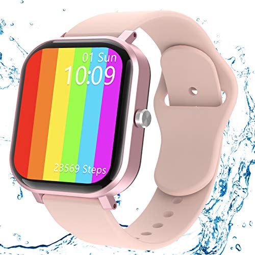 Smartwatch Mujer, JAMSWALL Reloj Inteligente Mujer para Android IOS, Smartwatch Impermeable IP68 con Pantalla de 1,75 Pulgadas, Monitor de Frecuencia Cardíaca, Calorías, Monitor de Sueño, Podómetro