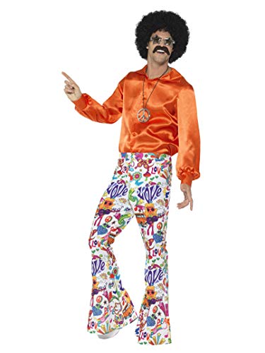 Smiffy'S 44907Xl Pantalones Acampanados Buena Onda Años 60 Para Hombre, Multicolor, Xl - Tamaño 46"-48" , color/modelo surtido