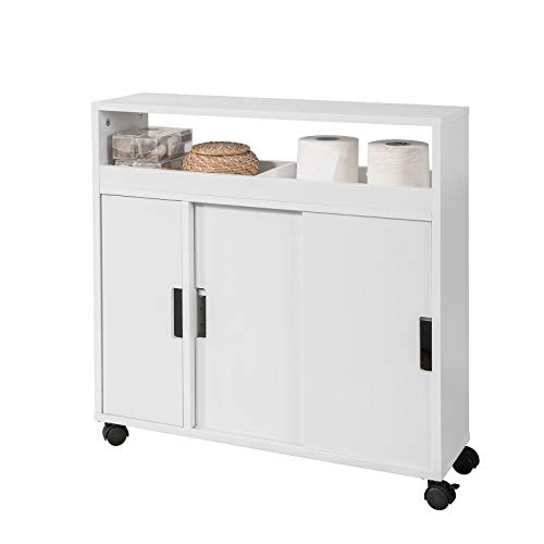 SoBuy BZR02-W Carro Multiuso con Ruedas para Baño,Mueble Auxiliar Baño 2 Estantes y 2 Bandejas,Blanco,ES SoBuy BZR02-W Carro Multiuso con Ruedas para Baño,Mueble Auxiliar Baño 2 Estantes y 2 Bandejas,Blanco,ES