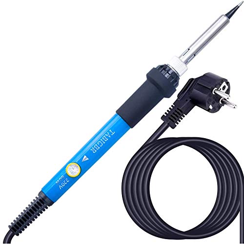 Soldador de Estaño, 60W soldador eléctrico con Temperatura Ajustable 200-450 Deg.C,Actualice el cable de alimentación y el enchufe para mayor seguridad (Versión Mejorada) Soldador de Estaño, 60W soldador eléctrico con Temperatura Ajustable 200-450 Deg.C,Actualice el cable de alimentación y el enchufe para mayor seguridad (Versión Mejorada)