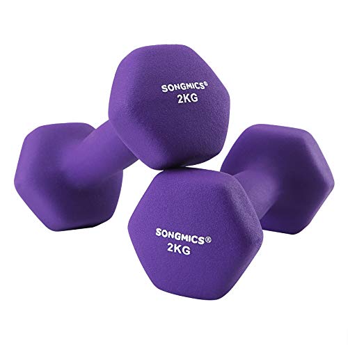 SONGMICS Juego de 2 Mancuernas para Gimnasio y Entrenamiento 2 x 2 kg SYL64PL SONGMICS Juego de 2 Mancuernas para Gimnasio y Entrenamiento 2 x 2 kg SYL64PL