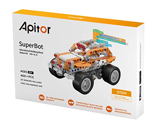 SPC Apitor SuperBot, robot educativo STEAM, 18 robots prediseñados y más de 400 piezas para crear construcciones propias, control remoto mediante app, compatibilidad con resto de plataformas SPC Apitor SuperBot, robot educativo STEAM, 18 robots prediseñados y más de 400 piezas para crear construcciones propias, control remoto mediante app, compatibilidad con resto de plataformas