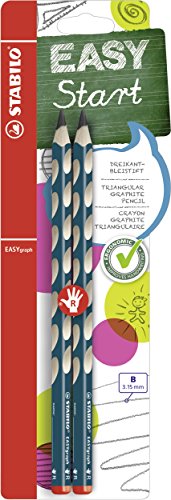 Stabilo Easy graph S - Lápiz ergonómico de 3 cantos para diestros, color petróleo 2er Pack