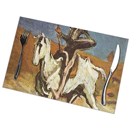 Stanley Gissing Don Quijote y Sancho Pansa - Juego de 6 manteles individuales para mesa de comedor