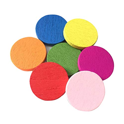 STOBOK 50 Piezas Color Recuento de Piezas Madera Juego de matemáticas Ayudas de enseñanza para fichas de Juego de fichas de Bingo (Color Mezclado)