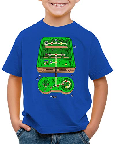 style3 Super Console World Camiseta para Niños T-Shirt SNES videoconsola Pixel Art, Talla:164