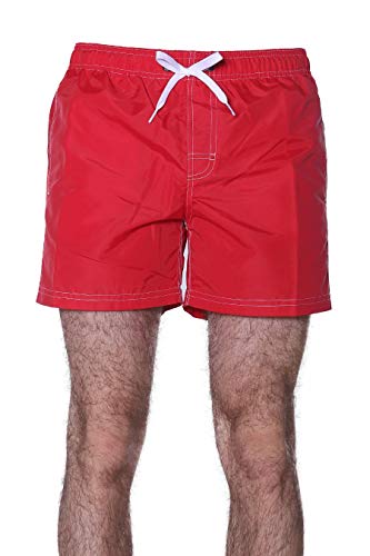 SUNDEK Hombres Shorts de Tablero de Media Longitud L Rojo