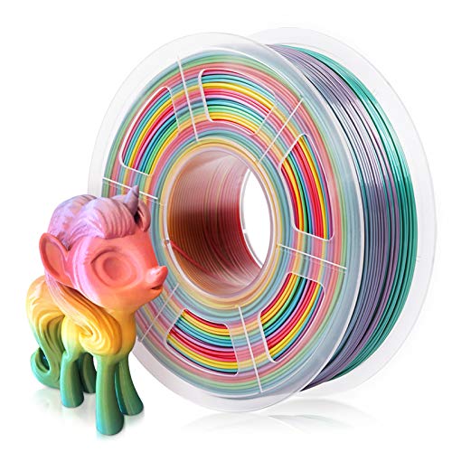 SUNLU PLA Multicolor Filamento 1.75mm, Impresora 3D PLA Rainbow Filamento 1kg Spool, Precisión Dimensional +/- 0.02 mm, PLA Rainbow Multicolor SUNLU PLA Multicolor Filamento 1.75mm, Impresora 3D PLA Rainbow Filamento 1kg Spool, Precisión Dimensional +/- 0.02 mm, PLA Rainbow Multicolor