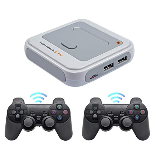 Super Consola X Pro Consola de Juegos Retro Arcade, Mini Videojuego inalámbrico WiFi 4K HDMI TV con más de 30000 Juegos, Consola de Juegos Retro con 2 Piezas de Chip inalámbrico Joystick S905X