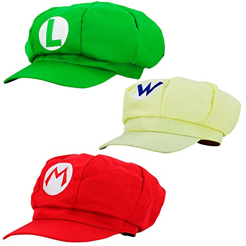 Super Mario Gorra Luigi Wario - Disfraz de Adulto y Niños Carnaval y Cosplay - Classic Cappy Cap