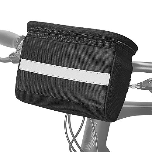 SZSMD Bolsa para manillar de bicicleta, 2 L, con tiras reflectantes, PVC, pantalla táctil para MTB/bicicleta, mapa, teléfono, botella de agua