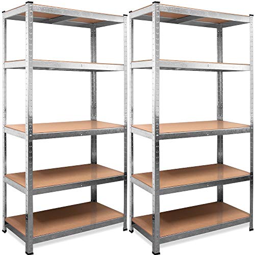 T-LoVendo 2X30.10 Set de 2 Estanterías Metálicas Galvanizadas 875Kg 5 Baldas (2 Unidades), Multicolor, Talla Única T-LoVendo 2X30.10 Set de 2 Estanterías Metálicas Galvanizadas 875Kg 5 Baldas (2 Unidades), Multicolor, Talla Única