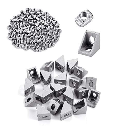 T Tuercas ranuradas en T M5 Tuerca ranurada ángulo de la cabeza de martillo Juego de surtido fijación para perfil de aluminio con ángulo esquina para extrusión de 20x20mm Accesorios de conector riel T Tuercas ranuradas en T M5 Tuerca ranurada ángulo de la cabeza de martillo Juego de surtido fijación para perfil de aluminio con ángulo esquina para extrusión de 20x20mm Accesorios de conector riel