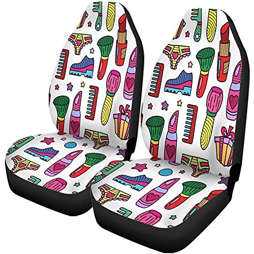TABUE 2 fundas para asientos de coche, multicolor, diseño de los años 80, para fiestas de los años 90, para coche, SUV sedán, camión