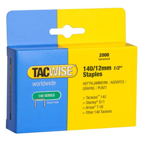 Tacwise 0348 Grapas serie de 140 x 12 mm (caja de 2000 unidades), 12 mm, Set Piezas Tacwise 0348 Grapas serie de 140 x 12 mm (caja de 2000 unidades), 12 mm, Set Piezas
