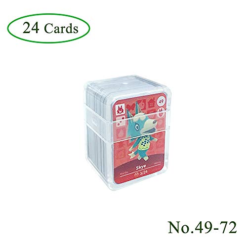 Tarjetas de juego NFC Tag para Animal Crossing, 24 piezas Tarjetas de juego Nfc con estuche de cristal Compatible con Nintendo Switch / Wii U(No. 49-No. 72)