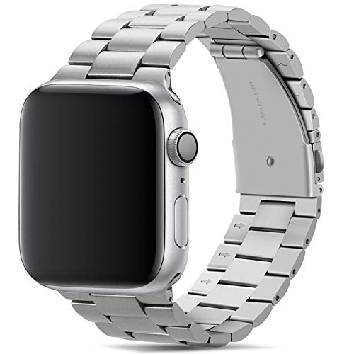 Tasikar para Correa Apple Watch 42mm 44mm Metal de Acero Inoxidable Correa de Repuesto Compatible con Apple Watch SE Series 6 Series 5 Series 4 (44mm) Series 3 Series 2 Series 1 (42mm) - Plata