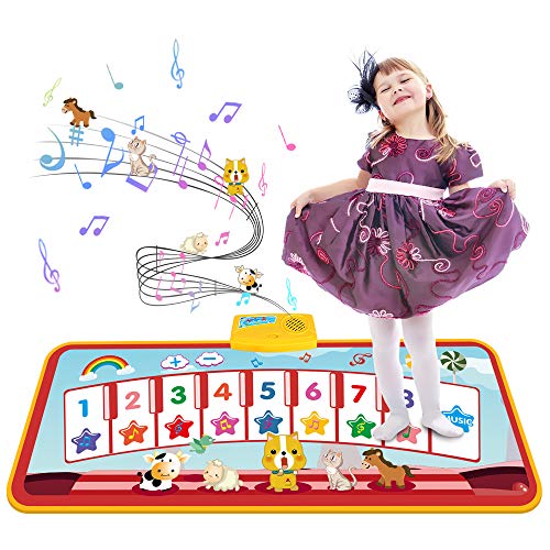 TECBOSS Alfombra Musical,Teclado Estera de Alfombra Bebé Niño Actividad Juego con 8 Teclas del Piano para Regalo del Bebé